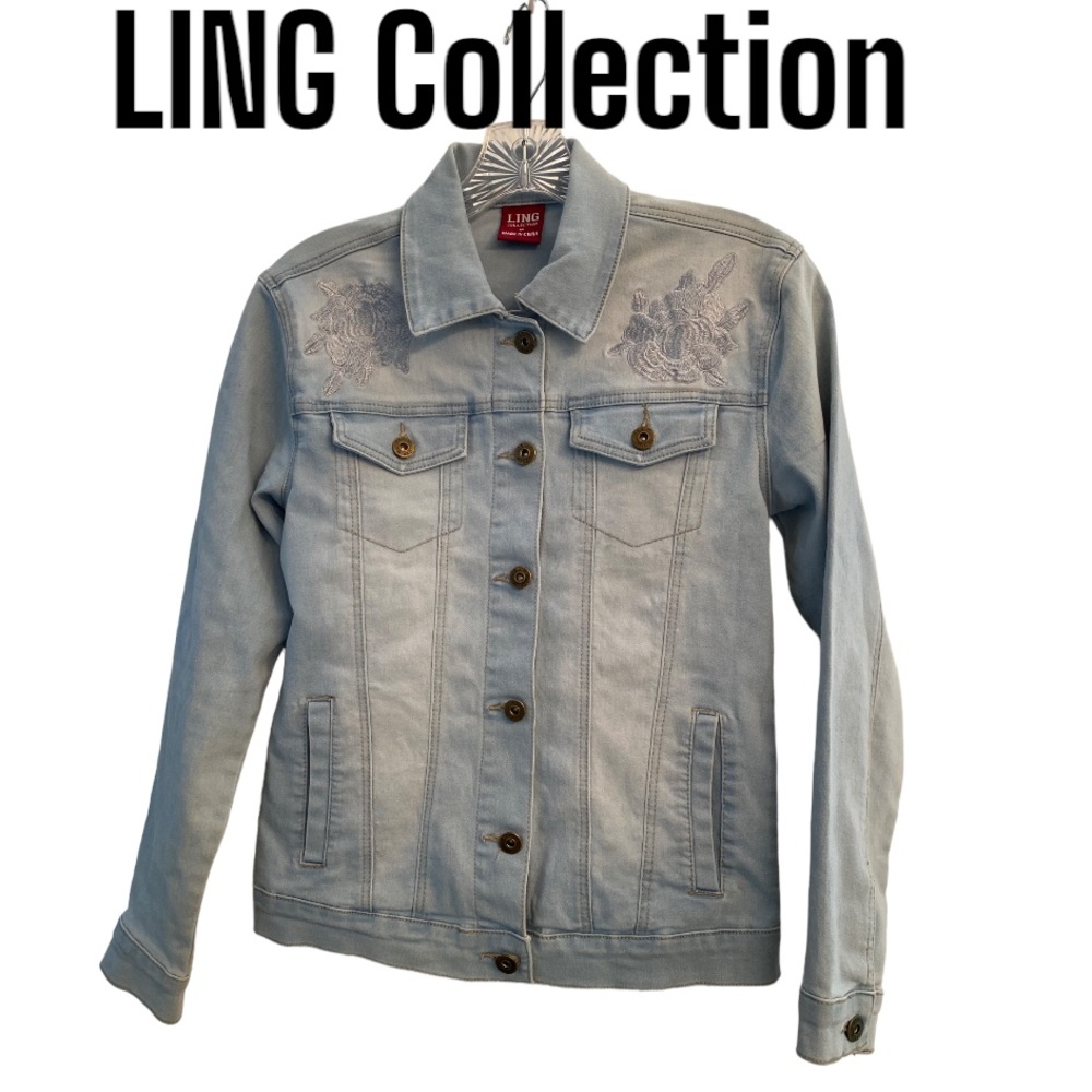 Ling Collection Denim Embroidered Detail Jacket light blue M